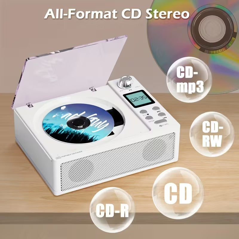 NNETM CD Player with Wireless Speaker & FM Radio
